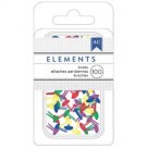 American Crafts Elements Mini Brads .125" 100/Pkg-primary -366337