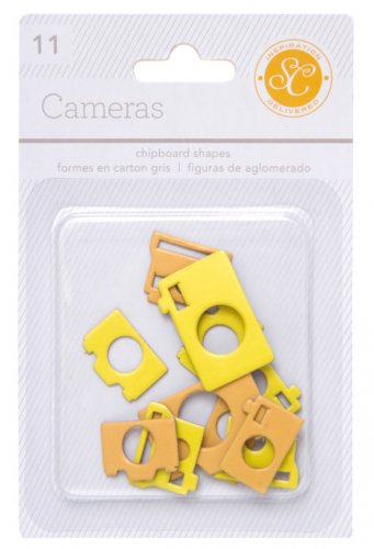 Studio Calico 11-Piece Essentials Chipboard Shapes, cameras yellow