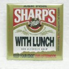 SHARP'S BEER Pinback - Miller - Milwaukee, WI - 2-1/2" square