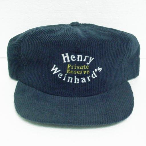 HENRY WEINHARD'S Private Reserve Beer Baseball Cap Embroidered logo Corduroy Made In U.S.A.