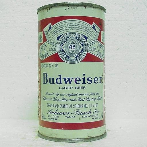 BUDWEISER LAGER BEER Can - Anheuser-Busch - 5 cities - flat top - 12 oz.