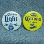CORONA LIGHT & CORONA EXTRA Beer Pinbacks - Viva Mexico