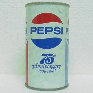 PEPSI-COLA 75th ANNIVERSARY Can - Admiral Beverage Corp. - Worland, WY - Pull tab - Straight steel