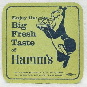 HAMM'S BEER Coaster Mat - Theo. Hamm Brewing - 4 cities
