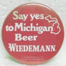 WIEDEMANN BEER Pin Pinback - G. Heileman Brewing Co. - Michigan - Metal - 2-1/4" Round