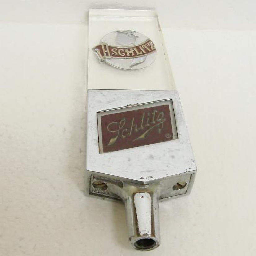SCHLITZ BEER Tap Handle Lucite & metal J. Schlitz Milwaukee, WI ©1968