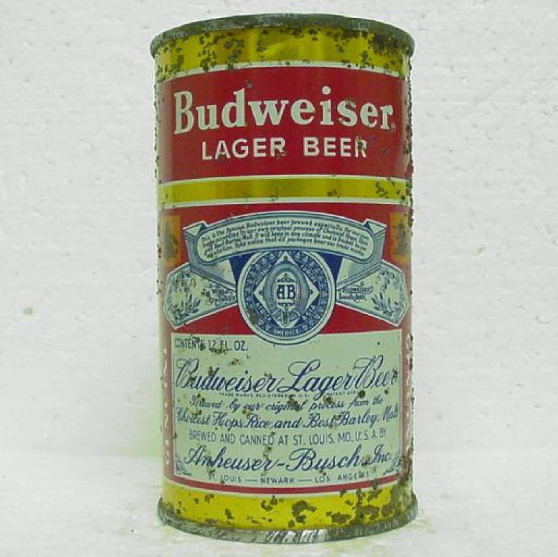 BUDWEISER LAGER BEER Can - Anheuser-Busch - 3 cities - flat top - 12 oz ...