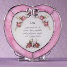Glass "love" Heart Shaped Plaque Candle Holder