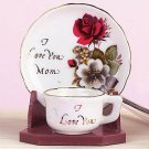 I Love You Mom Miniature Cup And Saucer Set Porcelain