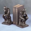 Verdigris "Thinker" Bookends Weathered Bronze