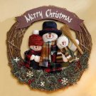 Christmas Snowman Family Wreath