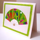All-Occasion Handcrafted Greeting Card Oriental Fan Grasshopper