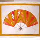All-Occasion Handcrafted Greeting Card Oriental Fan Golden Orange