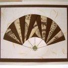 All-Occasion Handcrafted Greeting Card Oriental Fan Antique Bronze