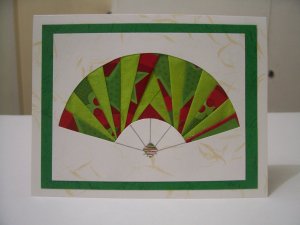 Christmas Fan Handcrafted Greeting Card