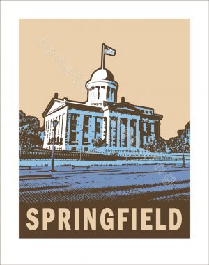 11"x14" - Springfield Old State Capitol