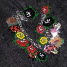 Lady Bugs and Roses charm bracelet handmade ooak