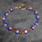 Crystal and enamel handcrafted bracelet one of a kind