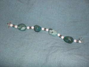 Tumbled river rock bracelet hand made one of a kind