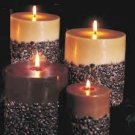  HUGE 3 wick pilar candle.Triple-scented and decorated with real coffee beans