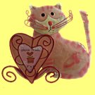 Hand Painted Sweetheart Cat Photo Frame Holds 3 x 3 Picture