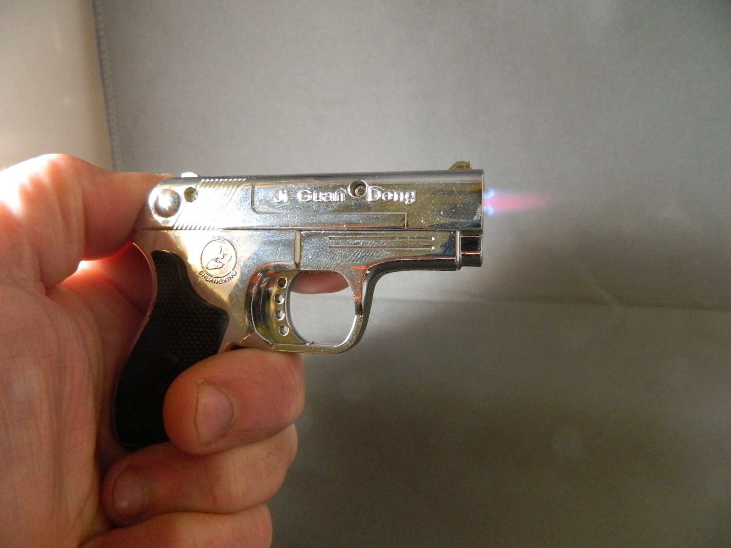 Chrome Gun Pistol Shaped Jet Torch Lighter With Red Laser USA Stocked
