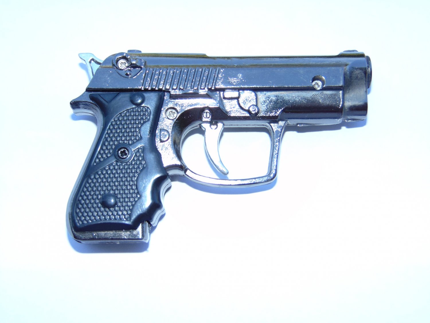 Sleek Gun Pistol Shaped Jet Torch Lighter With White LED Light