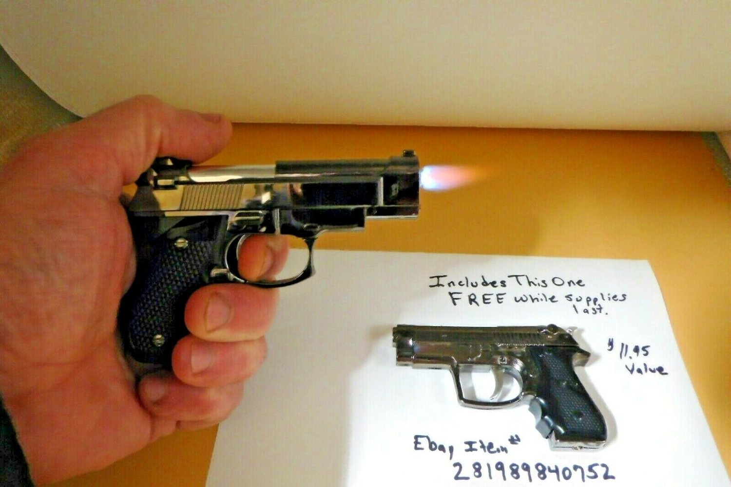 Black Beretta M92G CQB Shaped Novelty Pistol Gun Jet Torch Lighter USA