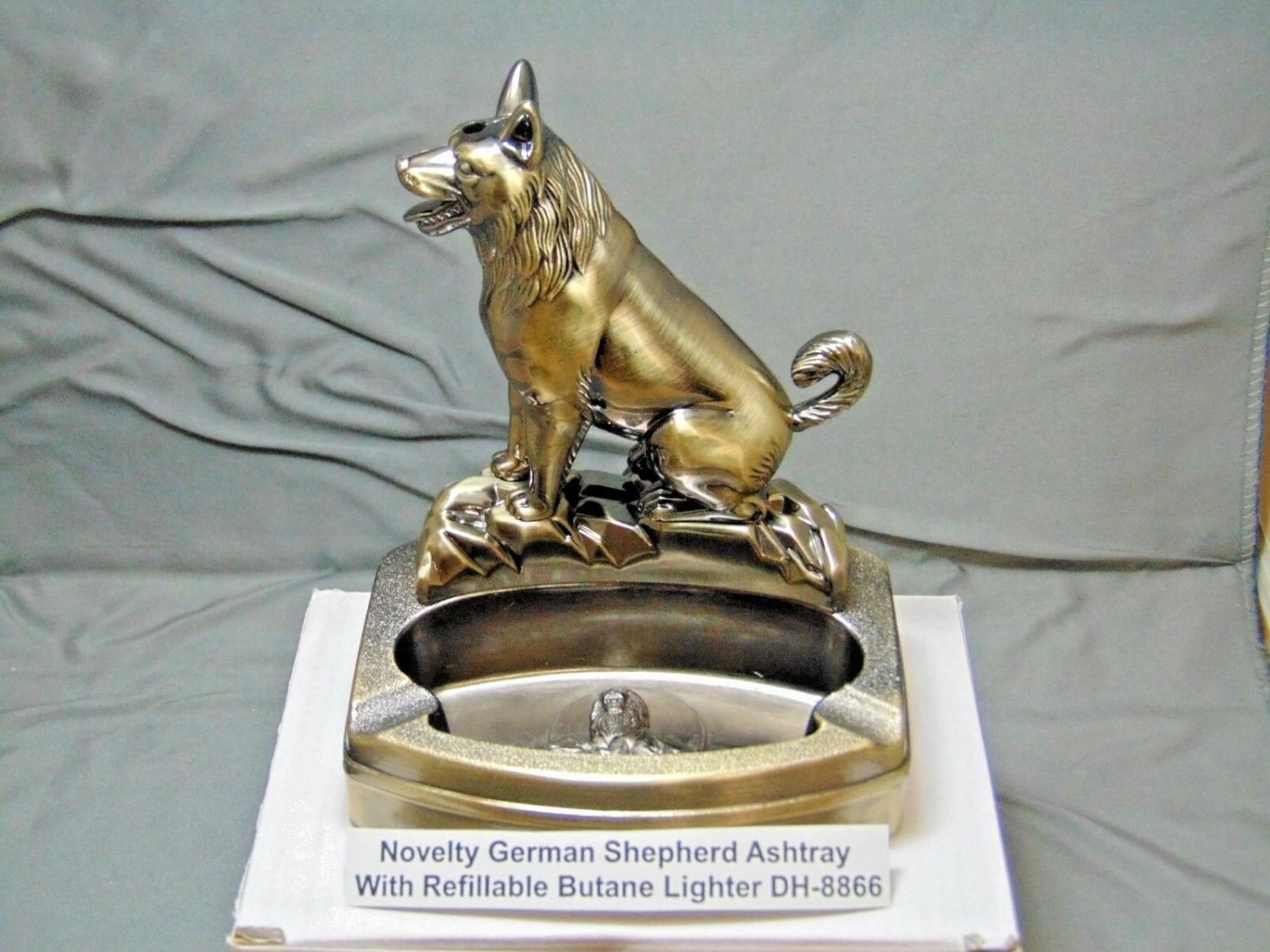 Novelty German Shepherd Dog Shape Ashtray With Refillable Lighter USA ...