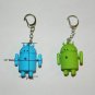 Pair Android Robot Style Keychain Blue LED Eyes Cool Sound Effects Green Blue