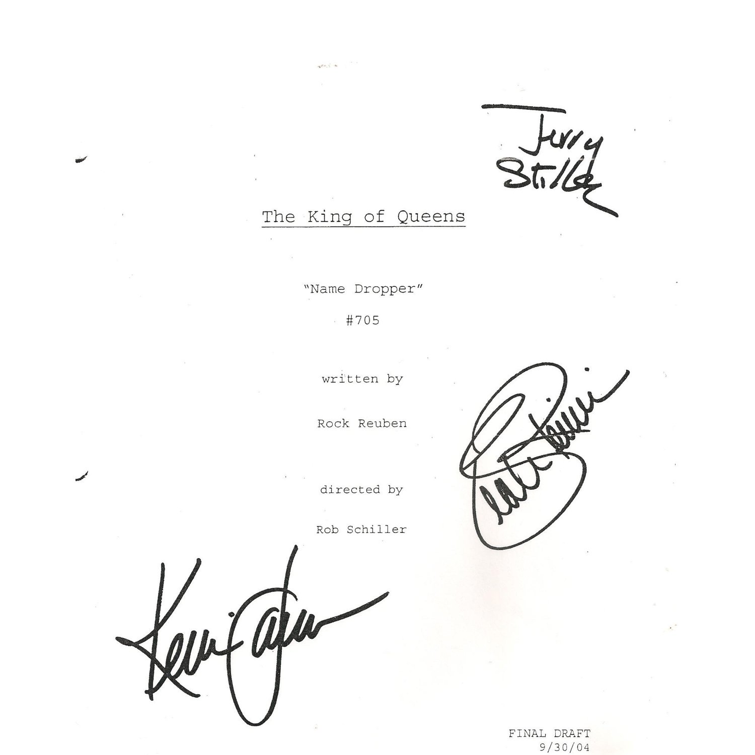 THE KING OF QUEENS SIGNED SCRIPT