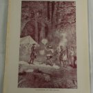 1881 Woodblock  "Oglethorpe and the Indians" PRINT