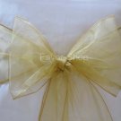 10 Gold Organza Sashes Chair Cover Bows Wedding/Party Sashes, Brand New
