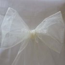 10 Ivory Organza Sashes Chair Cover Bows Wedding/Party Sashes, Brand New
