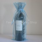 6 Blue Organza Bags - Bottle/Wine Bags Gift Pouch Wedding Favors, 6" x 14"