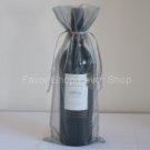 6 Silver Organza Bags - Bottle/Wine Bags Gift Pouch Wedding Favors, 6" x 14"