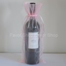 6 Pink Organza Bags - Bottle/Wine Bags Gift Pouch Wedding Favors, 6" x 14"