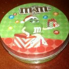 M&M's Green Character Christmas Embossed Tin by Candyriffic Sealed