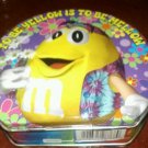 M&M's  Groovy Summer Yellow Embossed Tin by Galerie 2003 RARE