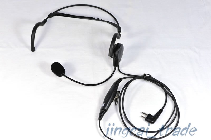 2 PIN Headphone Headset for Motorola GP300 CP200 HYT TC-600 TC-700 with boom mic