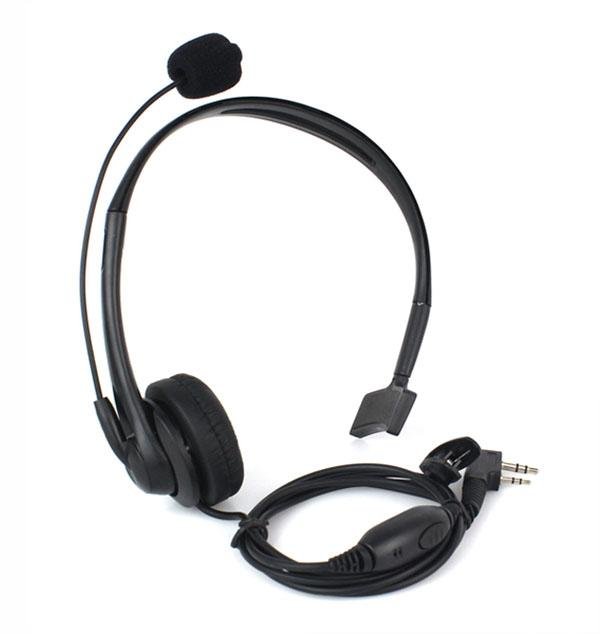 2 PIN Overhead Headphone Headset for Kenwood Puxing Wouxun Baofeng with boom mic