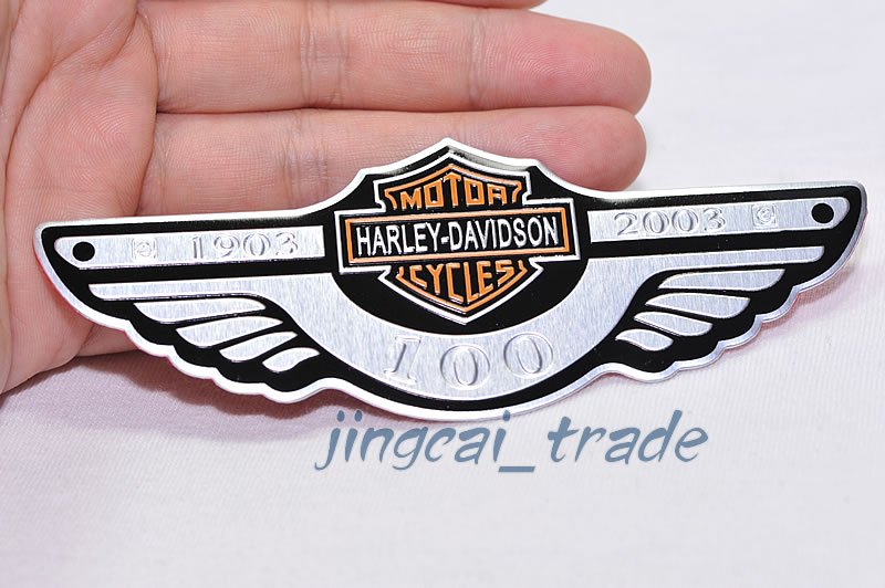 Harley Davidson 100 Anniversary Motorcycle Aluminium Emblem Badge Sticker Decal