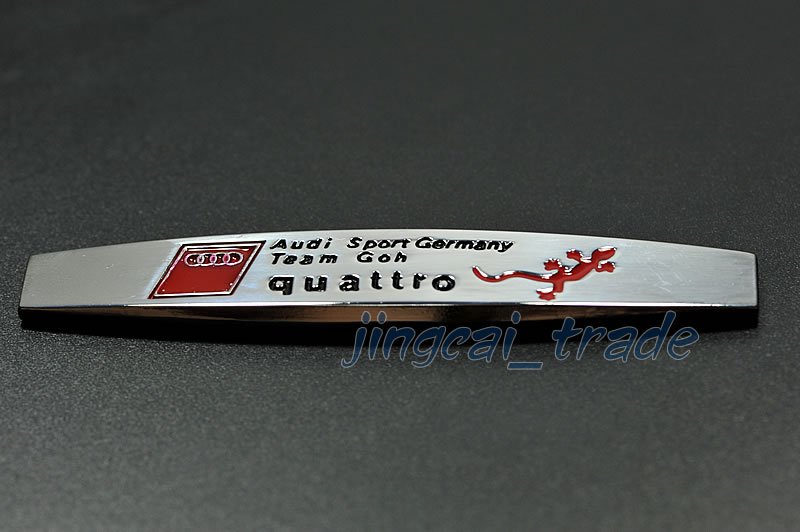 Audi Sport quattro 3D Car SUV Fender Emblem Badge Sticker Decal Chromed