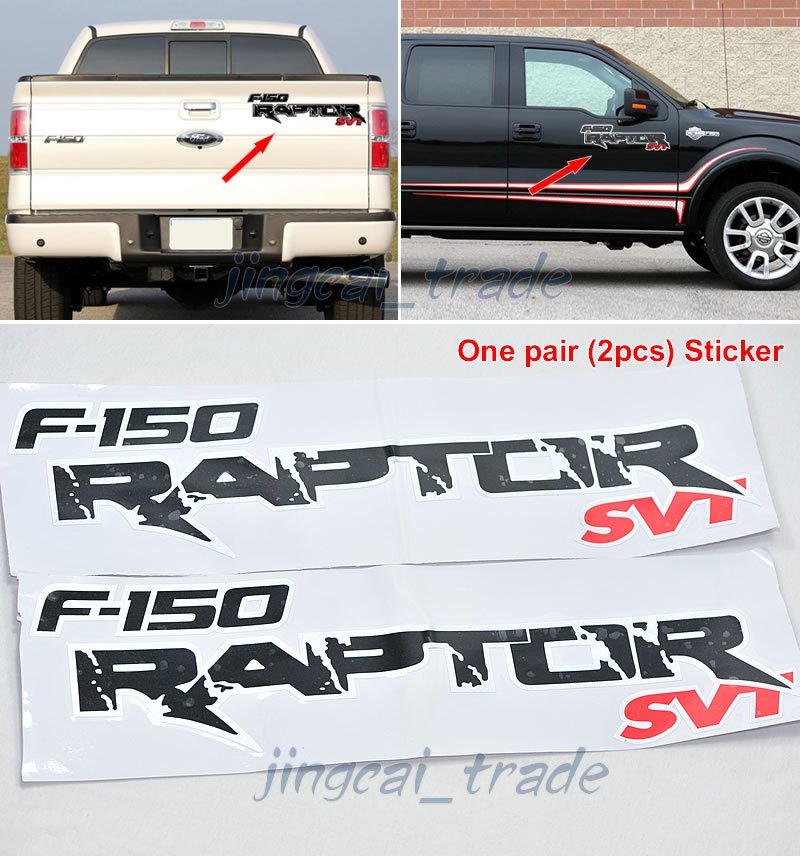 Pair (2 pcs) FORD F-150 RAPTOR SVT Logo Car Auto Pickup Truck Sticker Decal Sticker
