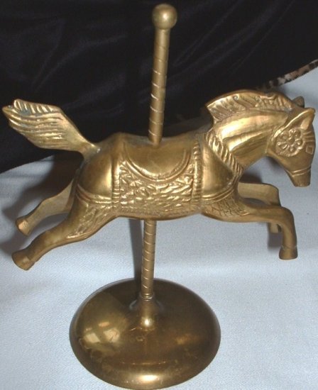 Vintage Brass Carousel Horse Figurine with Paper Label Made in India ...