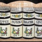 Kitchen Spice Rack Jars Wooden Wall Hanging Rack Vintage 1940’s Japan
