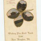 4-Leaf Clover View New Douglas Illinois Postcard 1912