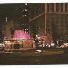 Grand Circus Park Fountain at Night Detroit Michigan Postcard