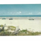 Cocoa Beach Florida 1950s Postcard with Cars on Beach