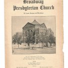1935 Church Bulletin Broadway Presbyterian Church Fort Worth Texas